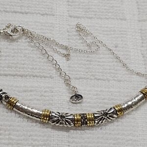 Silpada 925 Silver Necklace with Brass and CZ Accents